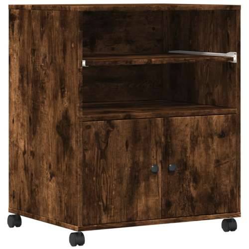 Stalak za pisač s kotačima boja hrasta 60 x 48 x 74 cm - Dimljeni hrast Cijena