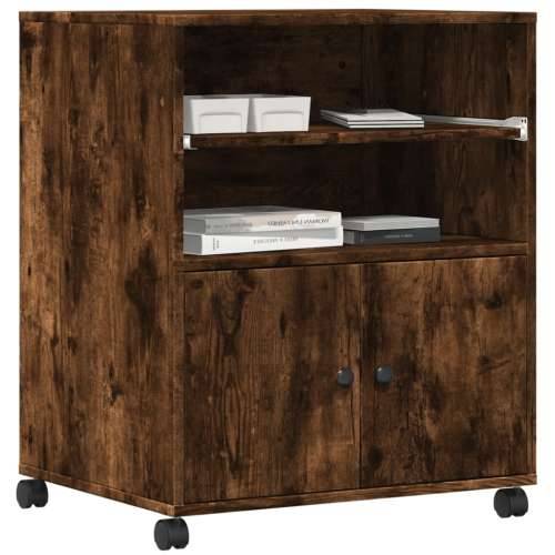 Stalak za pisač s kotačima boja hrasta 60 x 48 x 74 cm - Dimljeni hrast Cijena