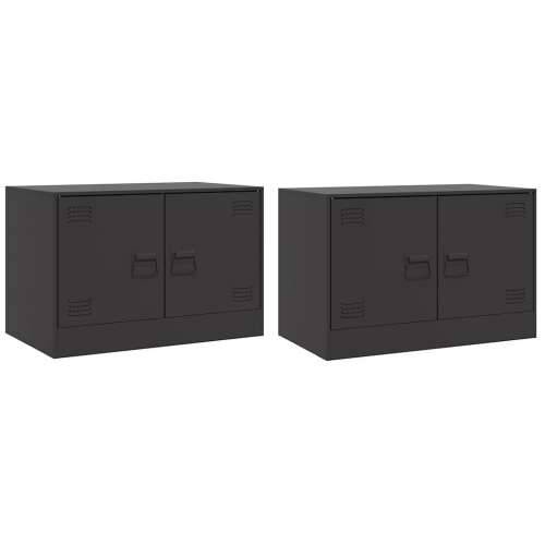TV ormarići 2 kom crni 67 x 39 x 44 cm čelični - Crna 2 Cijena