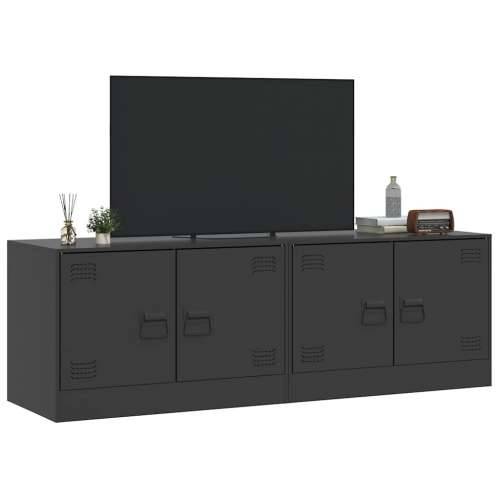TV ormarići 2 kom crni 67 x 39 x 44 cm čelični - Crna 2 Cijena