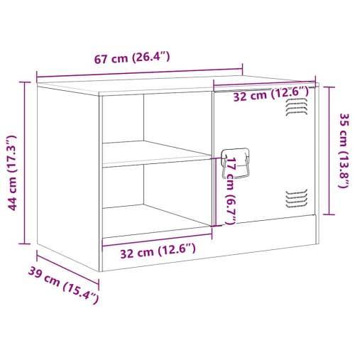 TV ormarić crni 67 x 39 x 44 cm čelični - Crna 1 Cijena
