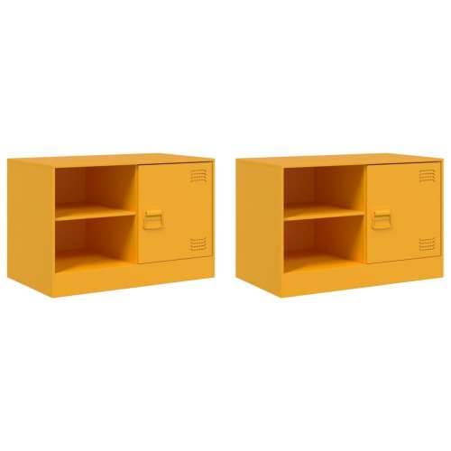 TV ormarići 2 kom boja senfa 67 x 39 x 44 cm čelični - žuta boja senfa 2 Cijena