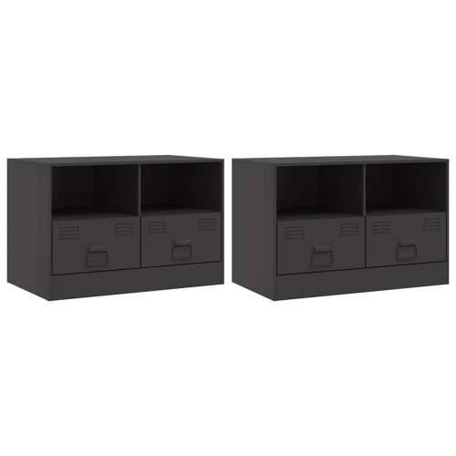 TV ormarići 2 kom crni 67 x 39 x 44 cm čelični - Crna 2 Cijena