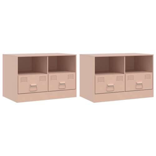 TV ormarići 2 kom ružičasti 67 x 39 x 44 cm čelični - Ružičasta 2 Cijena