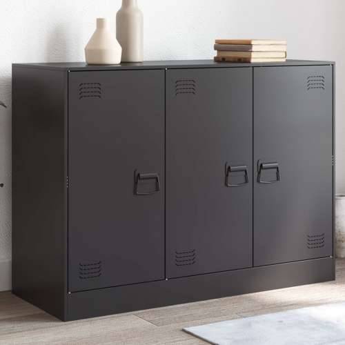 Komoda crna 99 x 39 x 73 cm čelična - Crna 1 Cijena