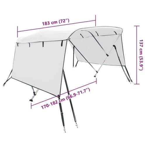 Tenda bimini s 3 luka i bočnim stijenkama 183x(170-182)x137 cm - Bijela 183 x (170-182) x 137 cm 1 bez mrežice Cijena