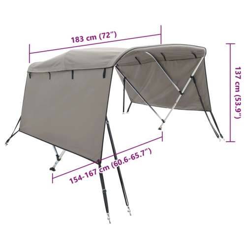 Tenda bimini s 3 luka i bočnim stijenkama 183x(154-167)x137 cm - antracit siva 183 x (154-167) x 137 cm 1 bez mrežice Cijena