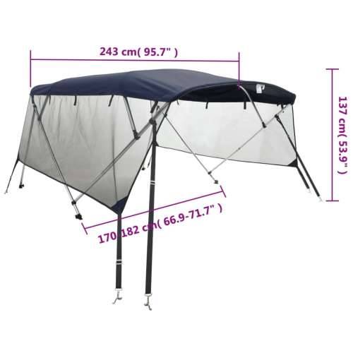 Tenda bimini s 4 luka i mrežastim zidovima 243x(170-182)x137 cm - Plava 243 x (170-182) x 137 cm 1 s mrežicom Cijena