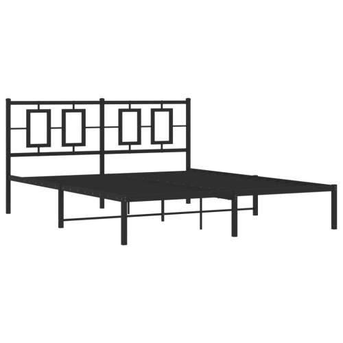 Metalni okvir za krevet s uzglavljem crni 150x200 cm - Crna 150 x 200 cm s uzglavljem Cijena