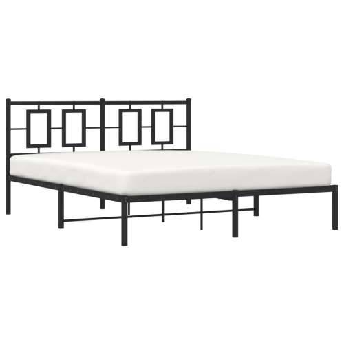 Metalni okvir za krevet s uzglavljem crni 150x200 cm - Crna 150 x 200 cm s uzglavljem Cijena