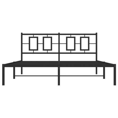 Metalni okvir za krevet s uzglavljem crni 150x200 cm - Crna 150 x 200 cm s uzglavljem Cijena