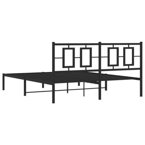 Metalni okvir za krevet s uzglavljem crni 150x200 cm - Crna 150 x 200 cm s uzglavljem Cijena
