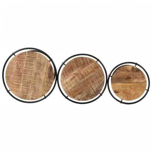Uklapajući stolići 3 kom od masivnog grubog drva manga - 1 rough wood mango Cijena