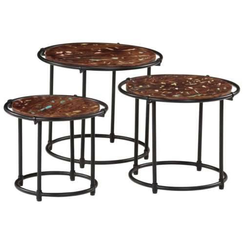 Uklapajući stolići 3 kom od masivnog obnovljenog drva - 1 solid wood reclaimed Cijena