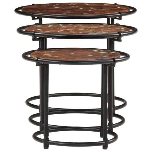 Uklapajući stolići 3 kom od masivnog obnovljenog drva - 1 solid wood reclaimed Cijena