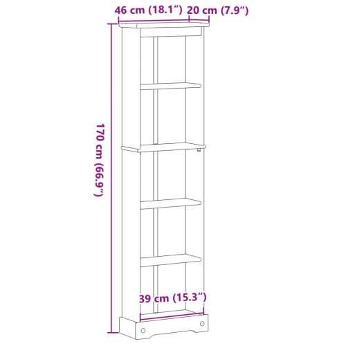 Regal za knjige Corona 46 x 20 x 170 cm od masivne borovine Cijena