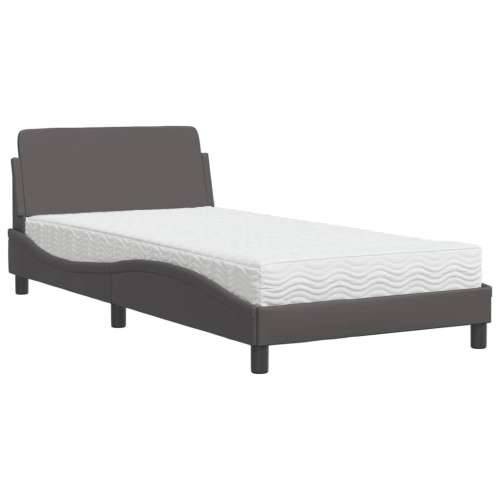 Krevet s madracem sivi 100 x 200 cm od umjetne kože - Siva 100 x 200 cm Cijena