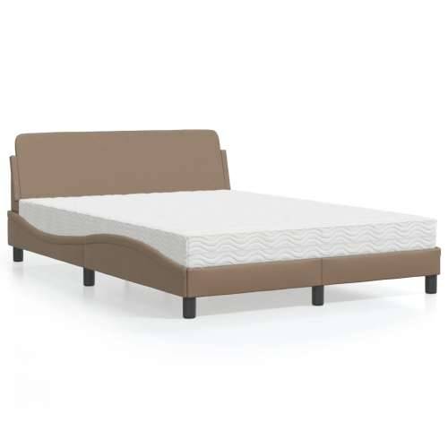 Krevet s madracem boja cappuccina 120 x 200 cm od umjetne kože Boja cappuccina 120 x 200 cm Cijena