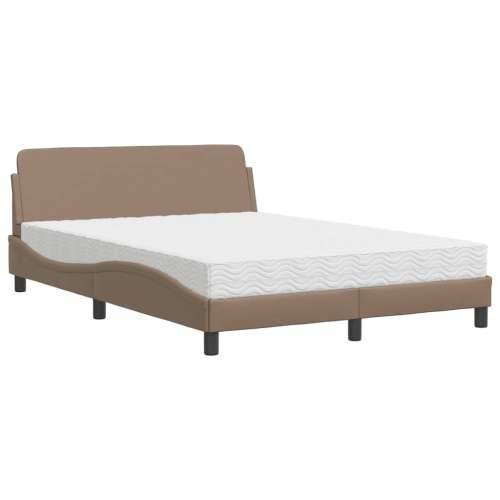 Krevet s madracem boja cappuccina 120 x 200 cm od umjetne kože Boja cappuccina 120 x 200 cm Cijena