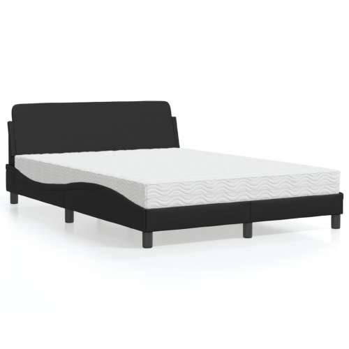 Krevet s madracem crni 140 x 190 cm od umjetne kože - Crna 140 x 190 cm Cijena