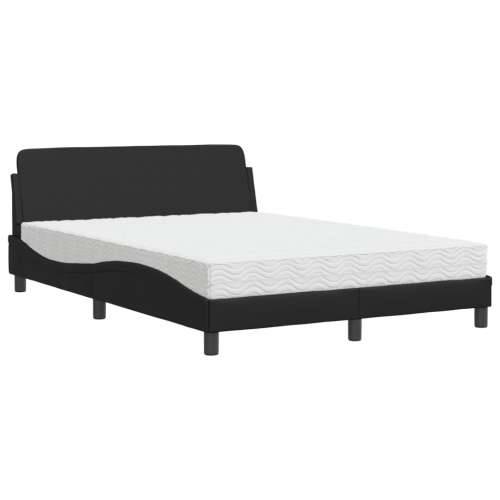Krevet s madracem crni 140 x 190 cm od umjetne kože - Crna 140 x 190 cm Cijena