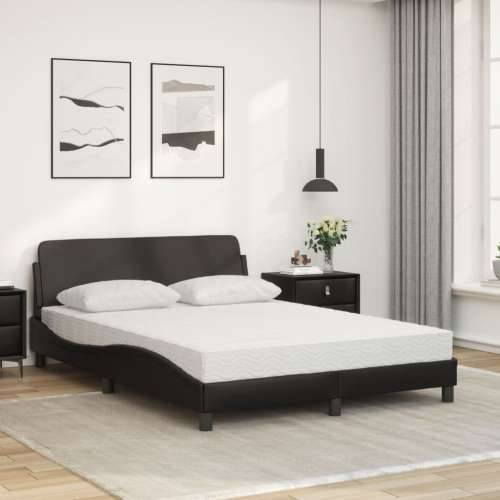 Krevet s madracem crni 140 x 190 cm od umjetne kože - Crna 140 x 190 cm Cijena