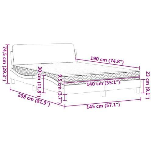 Krevet s madracem crni 140 x 190 cm od umjetne kože - Crna 140 x 190 cm Cijena