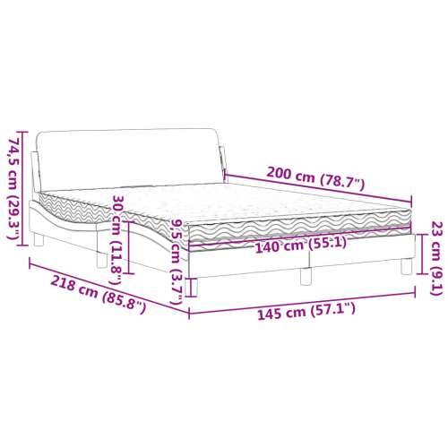 Krevet s madracem crni 140x200 cm baršunasti Crna 140 x 200 cm Cijena