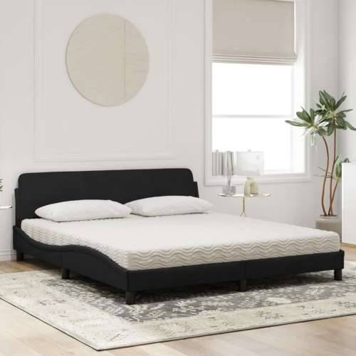 Krevet s madracem crni 180x200 cm baršunasti - Crna 180 x 200 cm Cijena