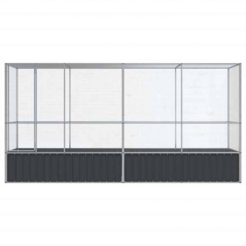 Kavez za ptice s produžetkom srebrni 418,5x107x212 cm čelični - 418.5 x 107 x 212 cm Cijena