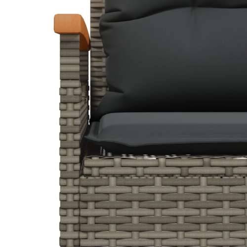 Vrtna klupa s jastucima 116 x 62,5 x 74 cm siva od poliratana - Siva 1 2 Cijena