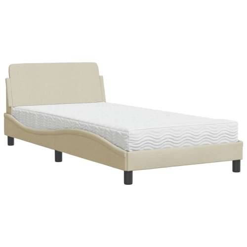 Krevet s madracem krem 100 x 200 cm od tkanine - Krema 100 x 200 cm Cijena