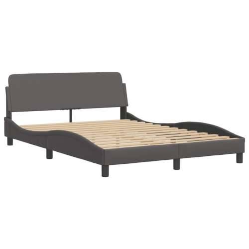 Krevet s madracem sivi 120 x 200 cm od umjetne kože - Siva 120 x 200 cm Cijena