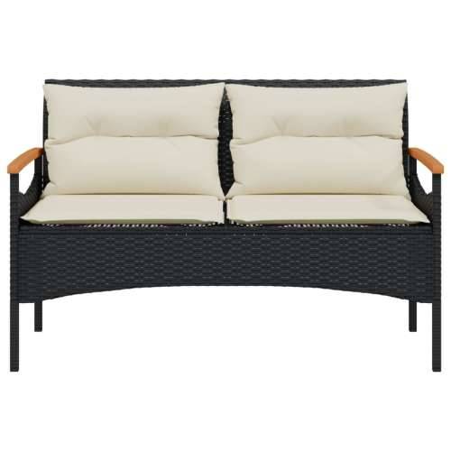 Vrtna garnitura - 4-dijelni set vrtnih sofa od poliratana s jastucima crni - Crna 1 Cijena