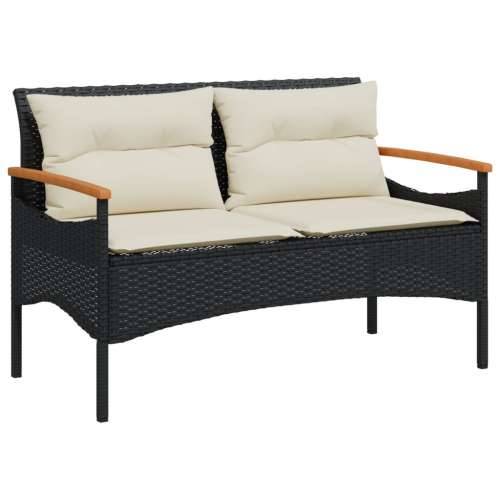 Vrtna garnitura - 4-dijelni set vrtnih sofa od poliratana s jastucima crni - Crna 1 Cijena