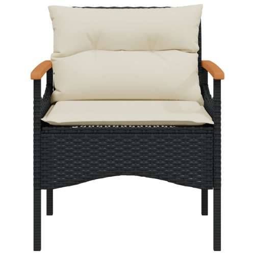 Vrtna garnitura - 4-dijelni set vrtnih sofa od poliratana s jastucima crni - Crna 1 Cijena