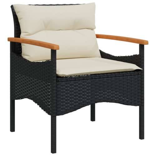 Vrtna garnitura - 4-dijelni set vrtnih sofa od poliratana s jastucima crni - Crna 1 Cijena
