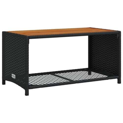 Vrtna garnitura - 4-dijelni set vrtnih sofa od poliratana s jastucima crni - Crna 1 Cijena
