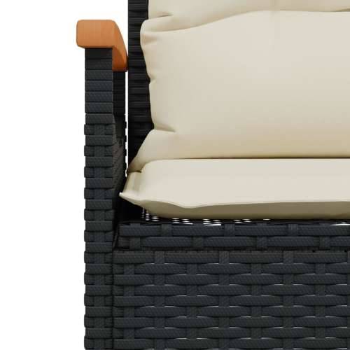 Vrtna garnitura - 4-dijelni set vrtnih sofa od poliratana s jastucima crni - Crna 1 Cijena