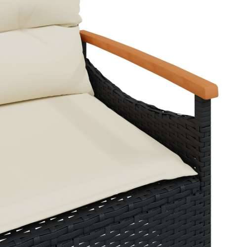 Vrtna garnitura - 4-dijelni set vrtnih sofa od poliratana s jastucima crni - Crna 1 Cijena