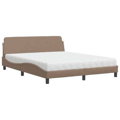 Krevet s madracem cappuccino 160x200 cm od umjetne kože - Boja cappuccina 160 x 200 cm Cijena