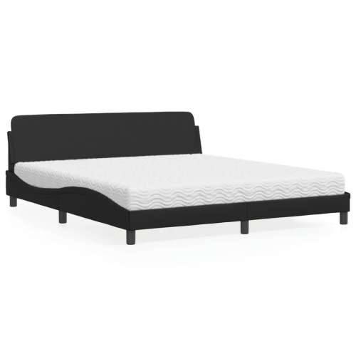 Krevet s madracem crni 180 x 200 cm od umjetne kože - Crna 180 x 200 cm Cijena