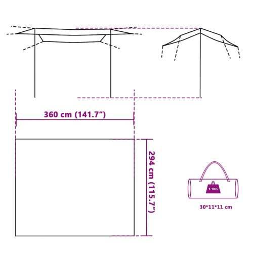 Cerada za kampiranje plava 360 x 294 cm vodootporna - Plava 360 x 294 cm taft 1 Cijena