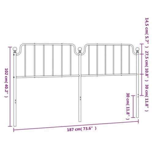 Metalno uzglavlje bijelo 180 cm - Bijela 180 cm 1 Cijena