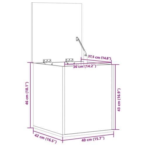 Kutija za pohranu crna 40x42x46 cm od konstruiranog drva - Crna 40 x 42 x 46 cm 1 Cijena
