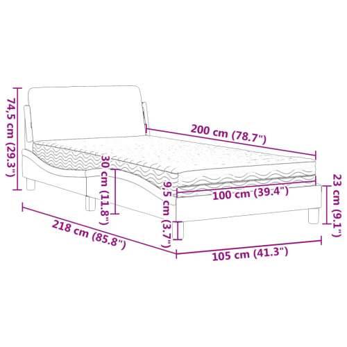 Krevet s madracem tamnosivi 100x200 cm baršunasti - Tamno siva 100 x 200 cm Cijena