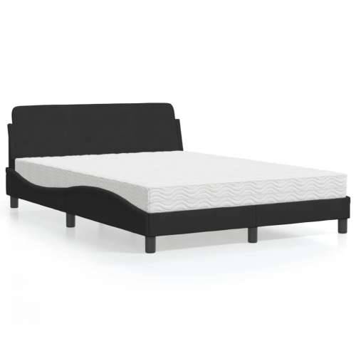 Krevet s madracem crni 120 x 200 cm baršunasti - Crna 120 x 200 cm Cijena