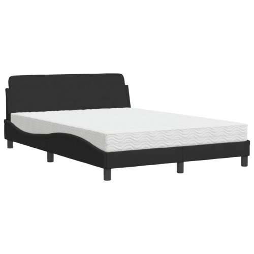 Krevet s madracem crni 120 x 200 cm baršunasti - Crna 120 x 200 cm Cijena
