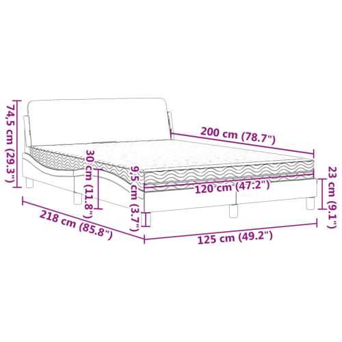 Krevet s madracem bijeli 120 x 200 cm od umjetne kože - Bijela 120 x 200 cm Cijena