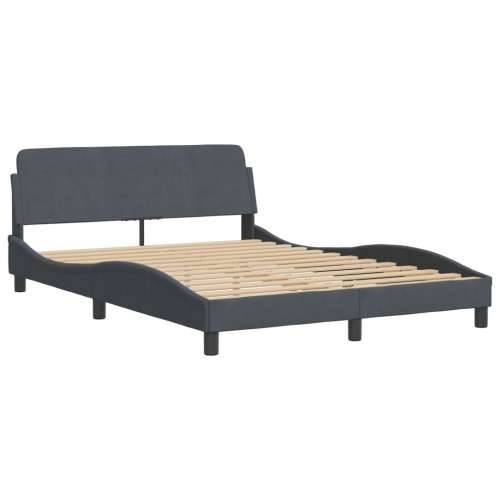 Krevet s madracem tamnosivi 140x190 cm baršunasti - Tamno siva 140 x 190 cm Cijena